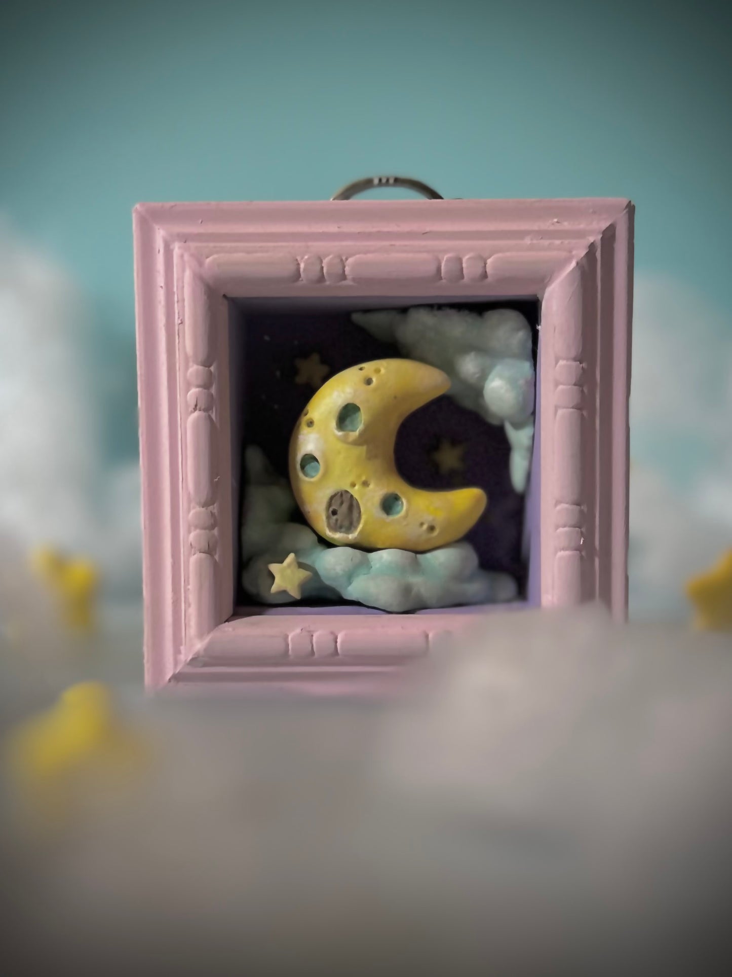 Moon House 4x4 inch Story Box Wall Hanging