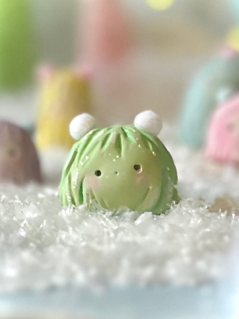 Preorder green Warm Fuzzy 1.25 inch figurine, art toy