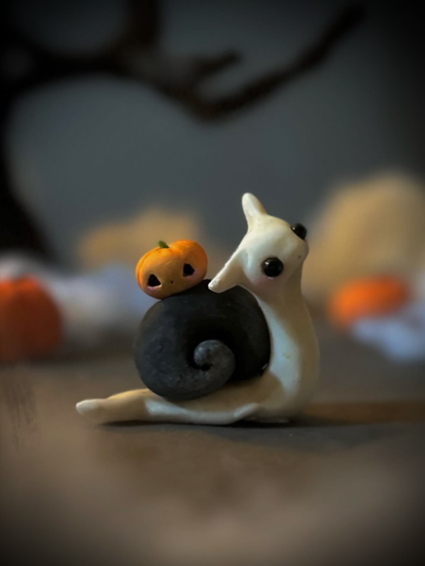 PREORDER Spooky 2.5x2 inch Snail resin Art toy, Figurine