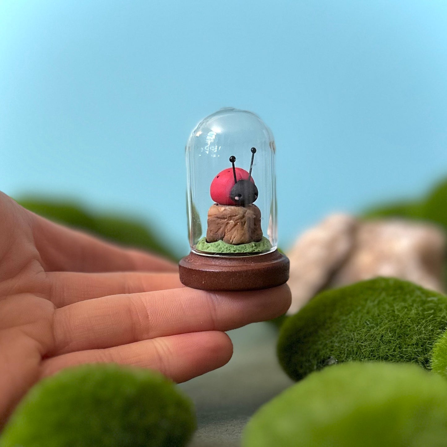 PREORDER Good Omens Lady Bug 1.5 inch glass cloche