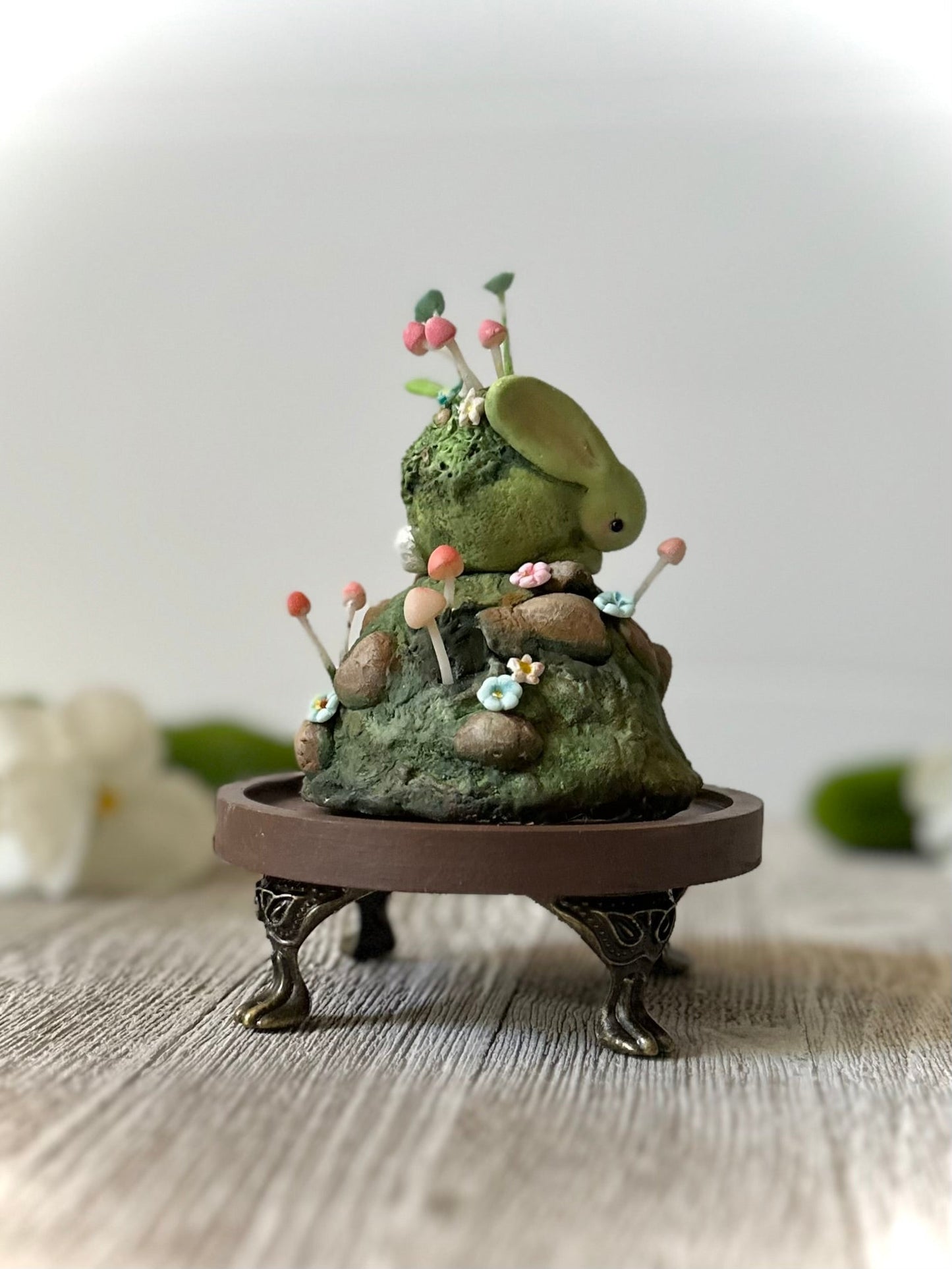 PRE ORDER The Moss Hare 6inch Glass Cloche