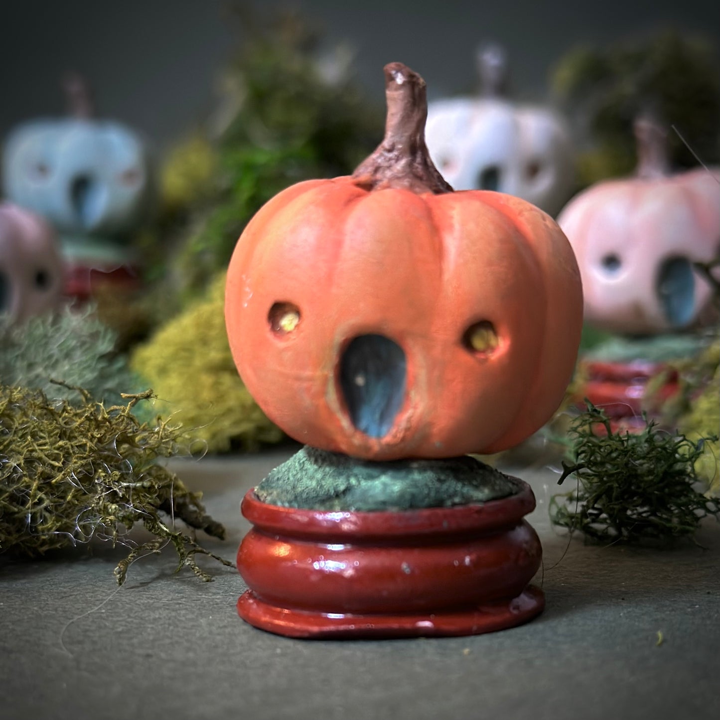 Orange Pumpkin House 2.5 inch figurine