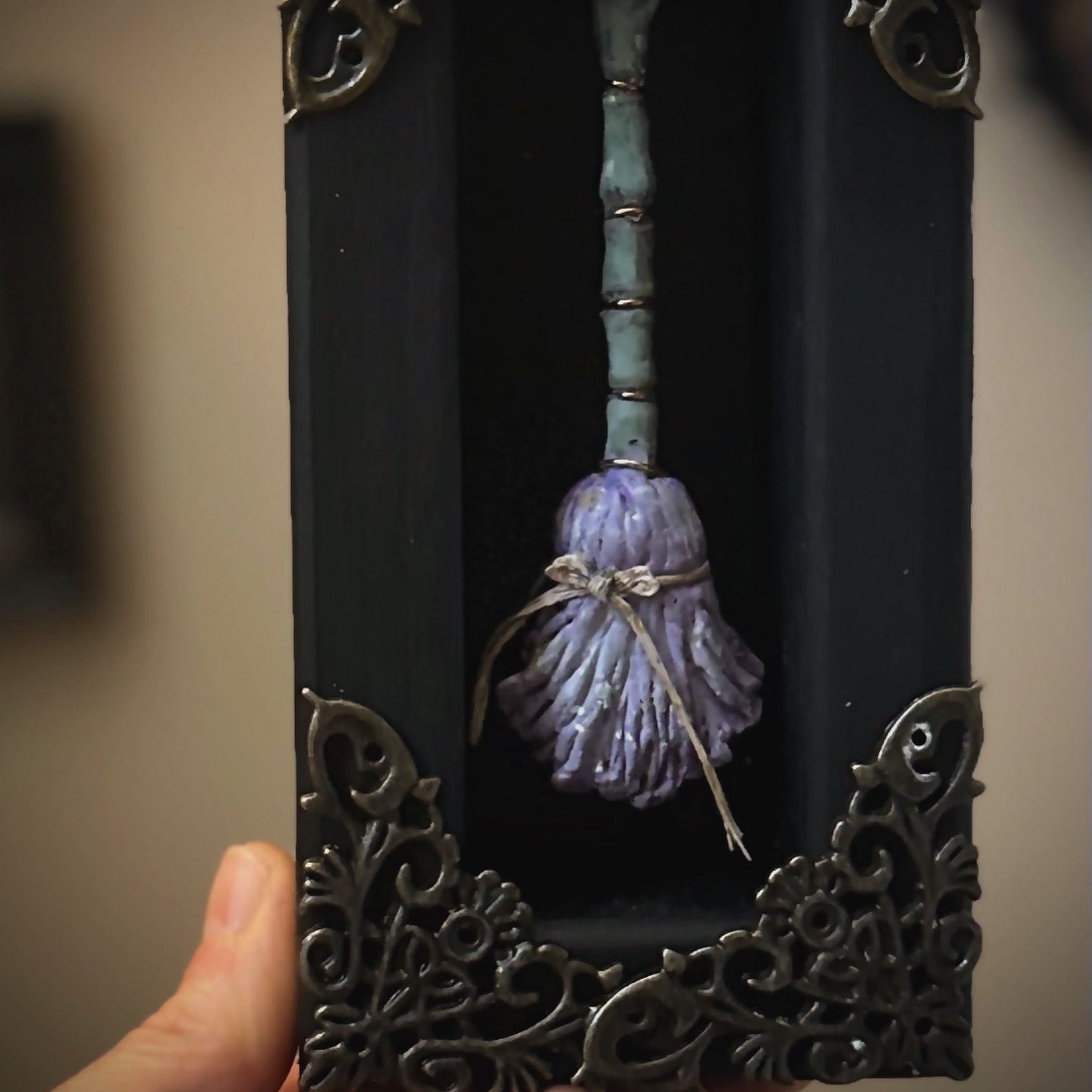 Lavender Spare Broom 3x6 inch Story Box
