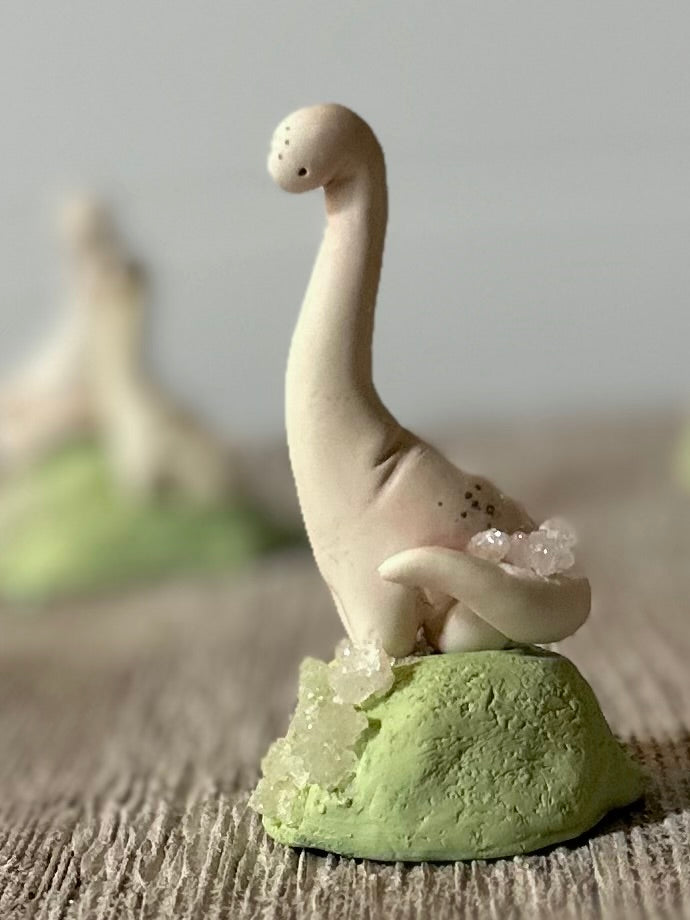 Crytal Keeper Dinos 2.5 inch figure in Glass Cloche