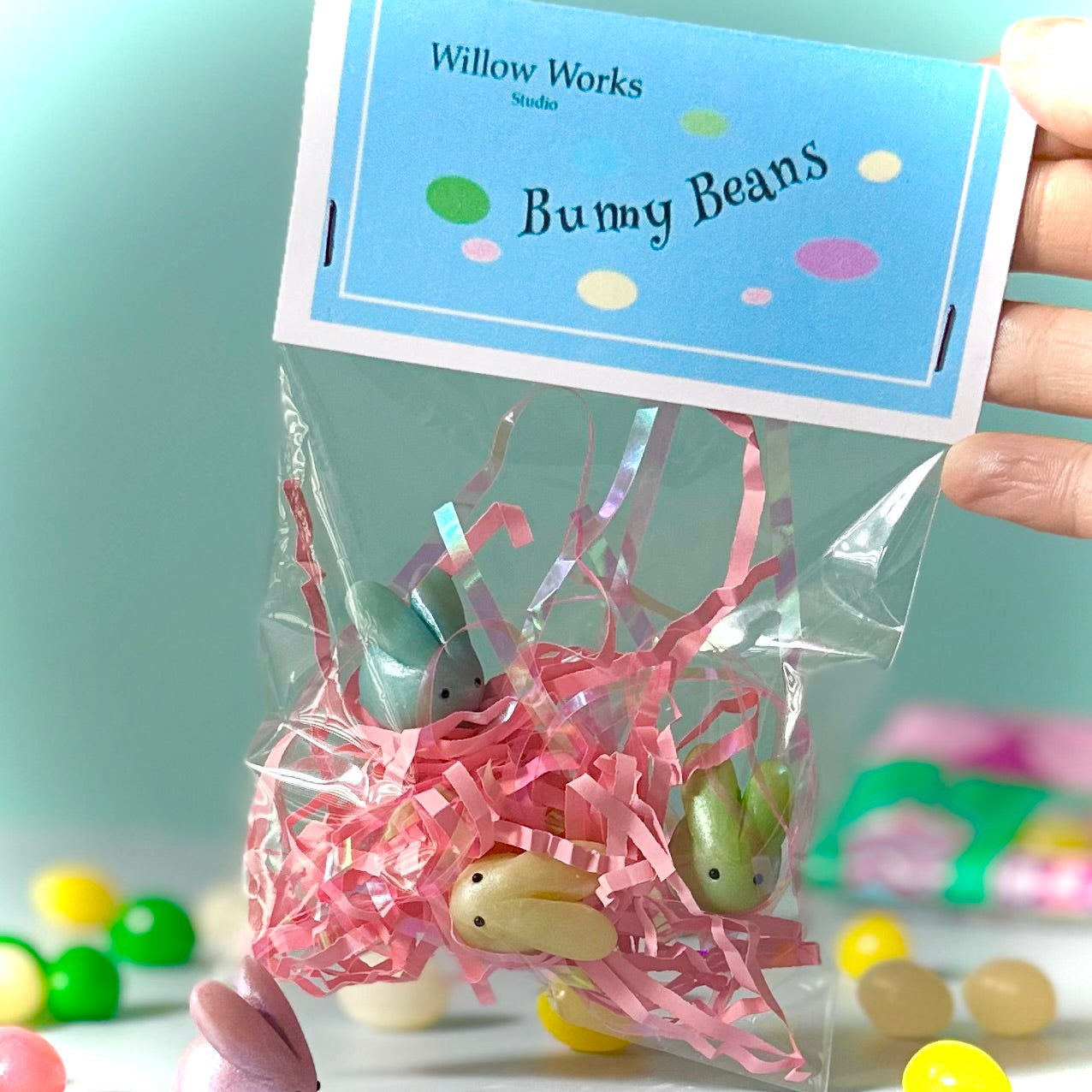 Pre Order THREE pack Bunny Beans miniature clay art toy
