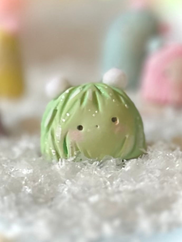 Preorder green Warm Fuzzy 1.25 inch figurine, art toy