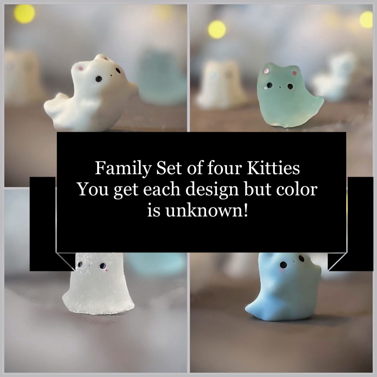 Preorder Family Set of all four Mini Ghost Kitty Blind Bag 1 inch figurine, art toy