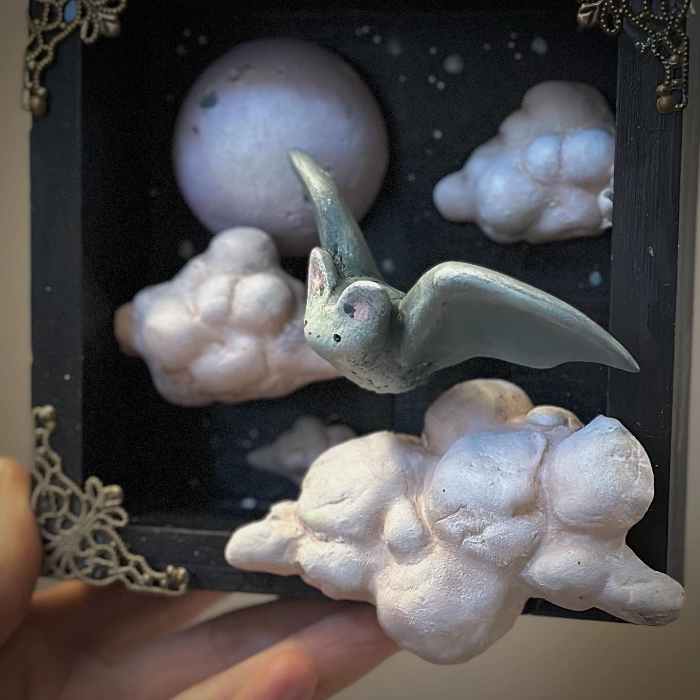 Night Watchman Bat 5x5 inch Story Box
