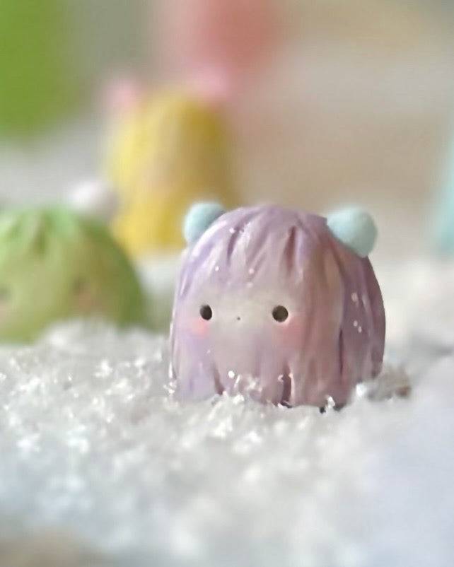 Preorder lavender Warm Fuzzy 1 inch figurine, art toy