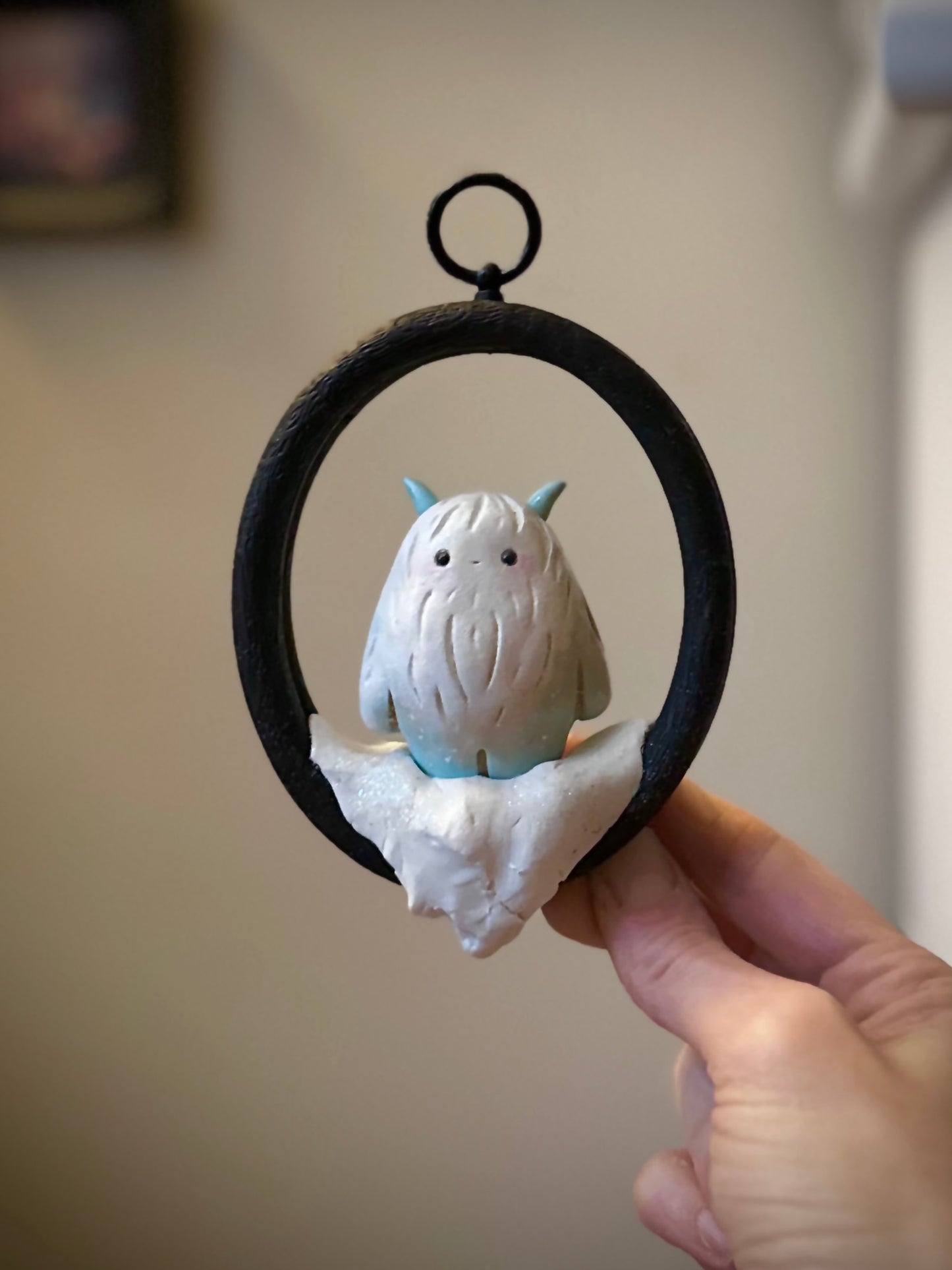 Preorder Yeti 5x5 inch mixed media Wall Hanging
