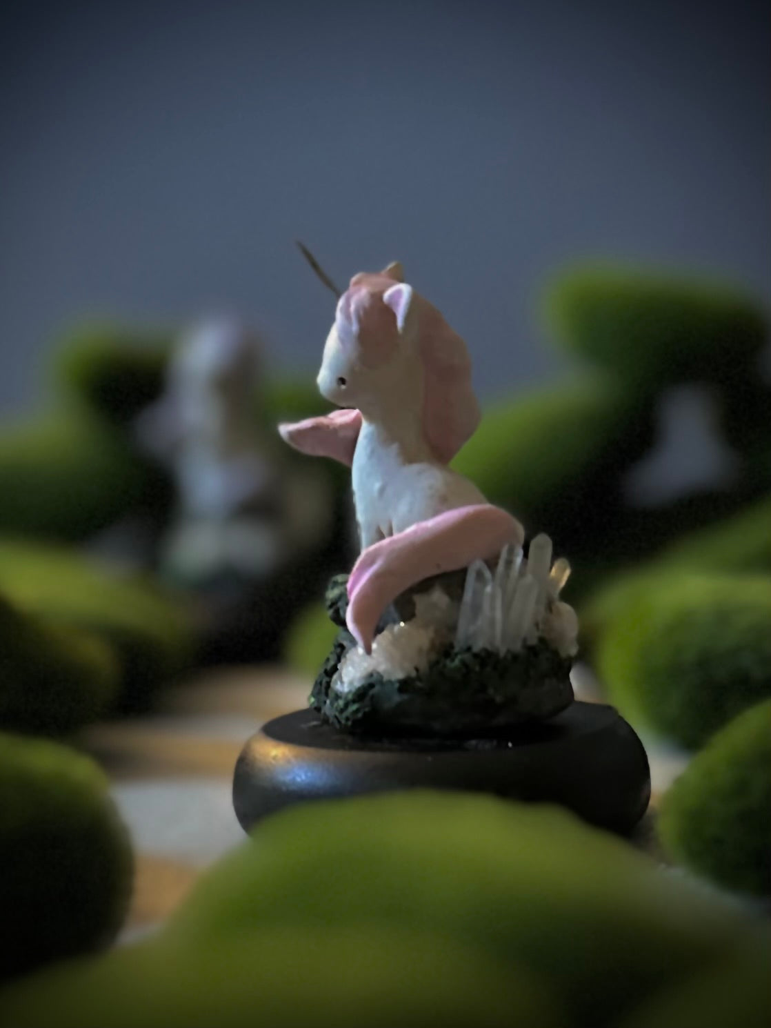 Pink Captured Unicorn 4 inch Glass Cloche