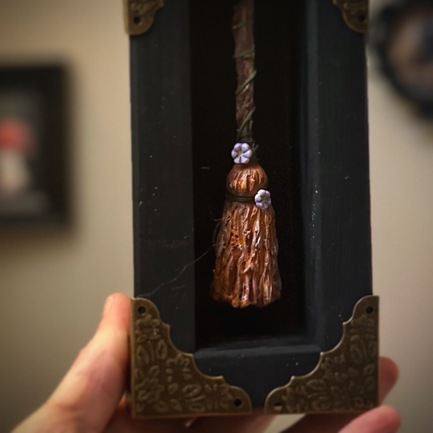 Autumn Orange Spare Broom 3x6 inch Story Box