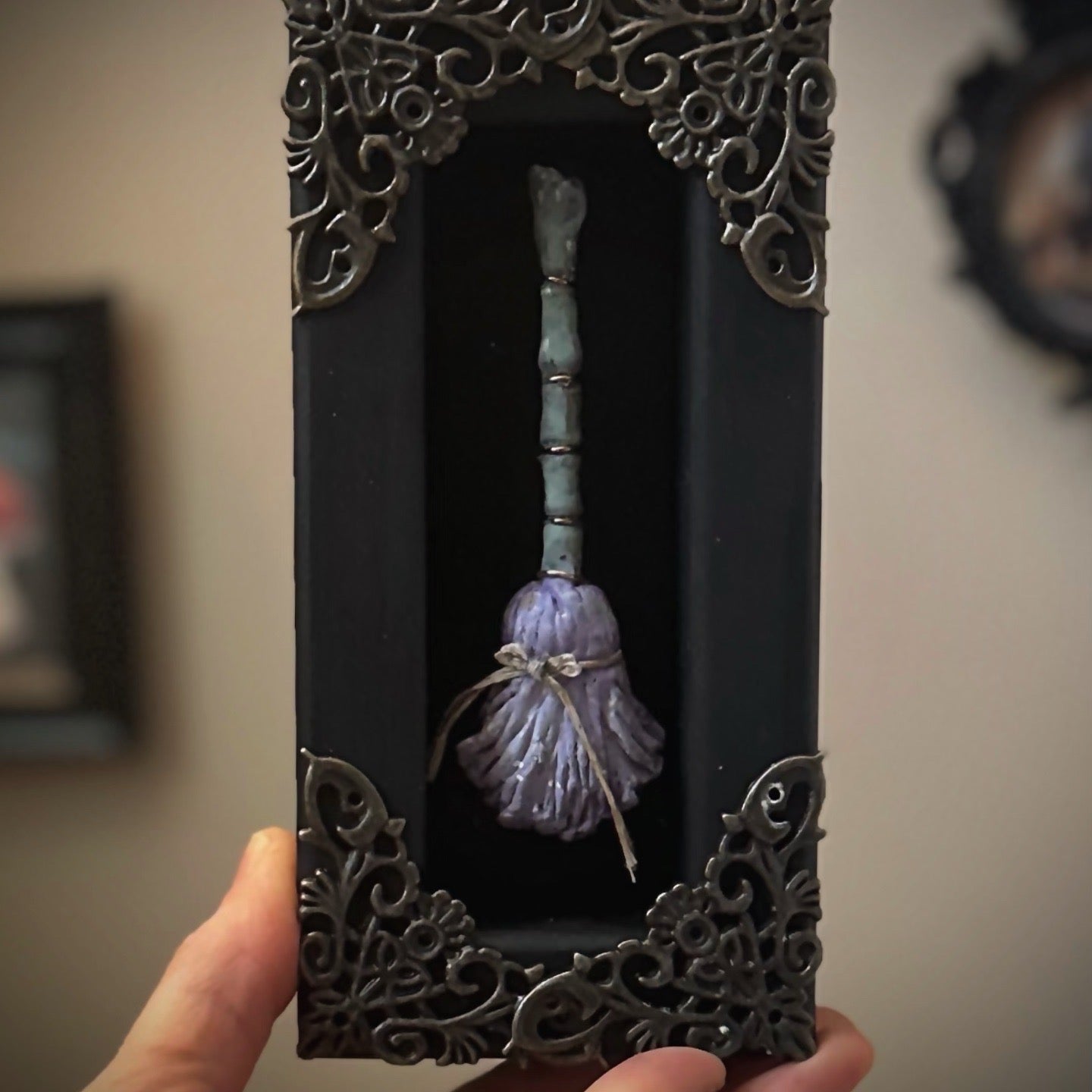 Lavender Spare Broom 3x6 inch Story Box