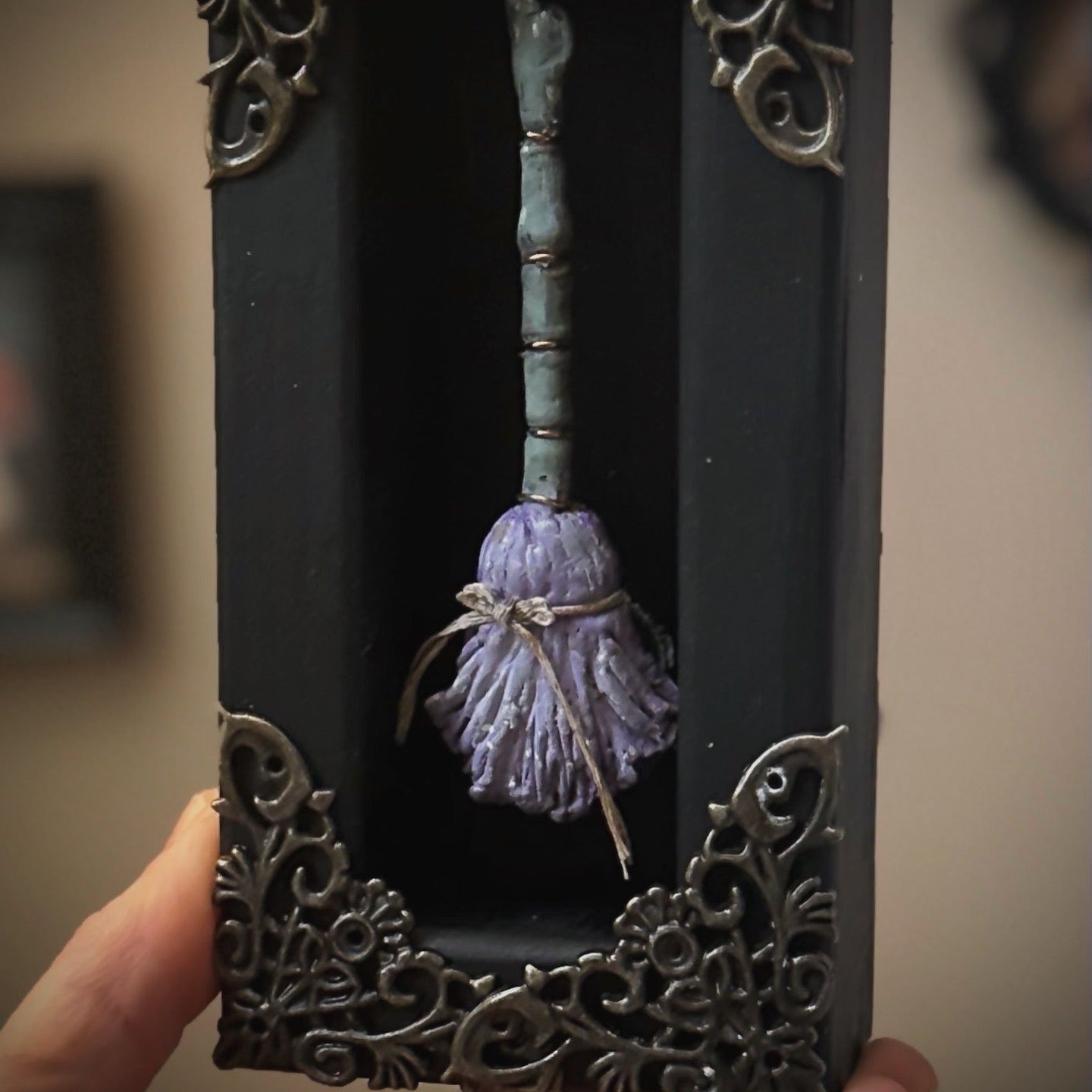 Lavender Spare Broom 3x6 inch Story Box