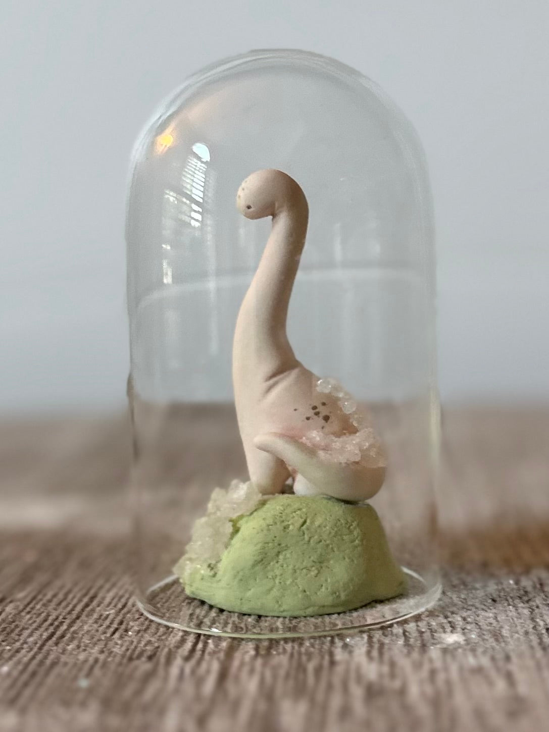 Crytal Keeper Dinos 2.5 inch figure in Glass Cloche