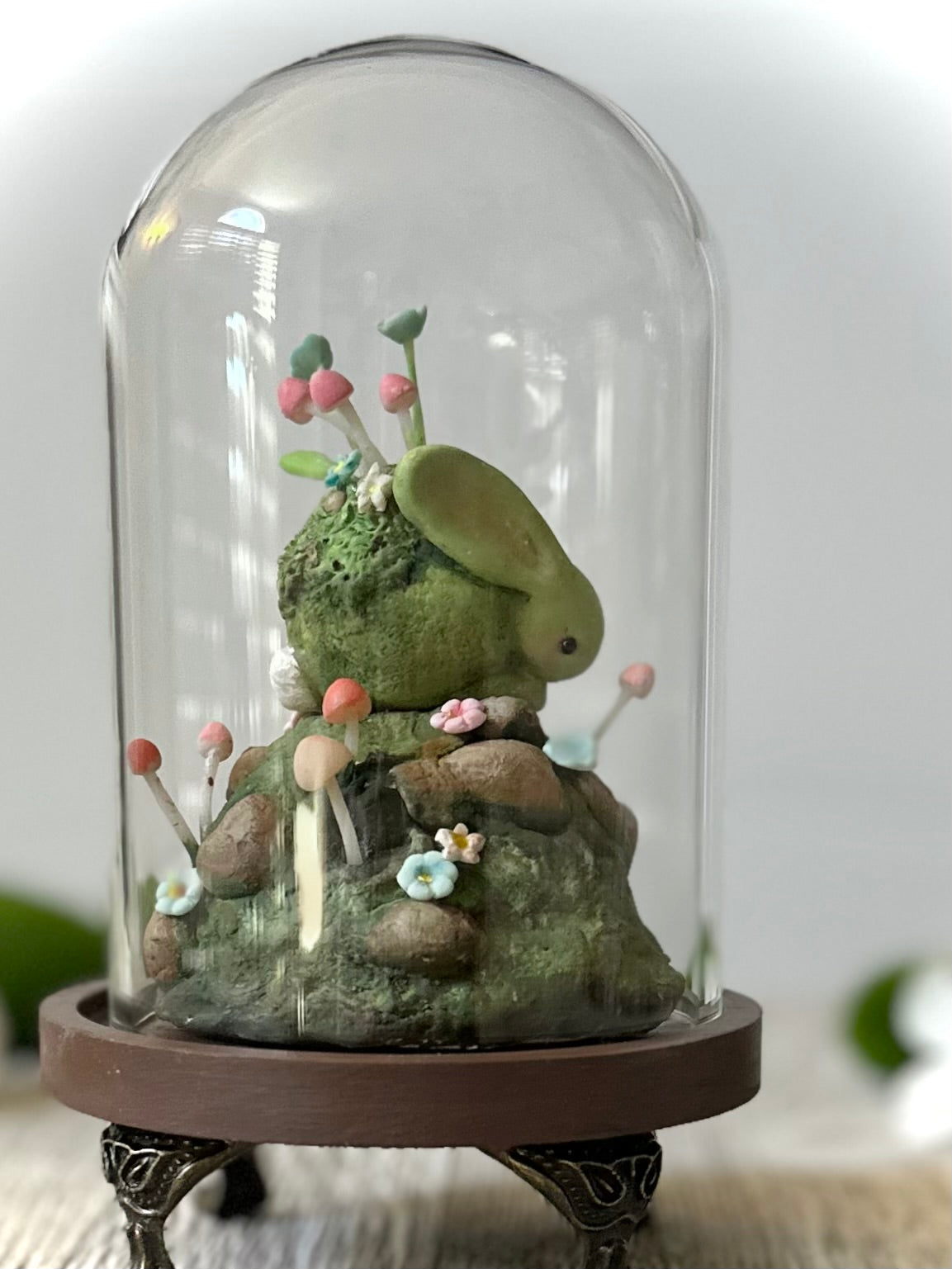 PRE ORDER The Moss Hare 6inch Glass Cloche