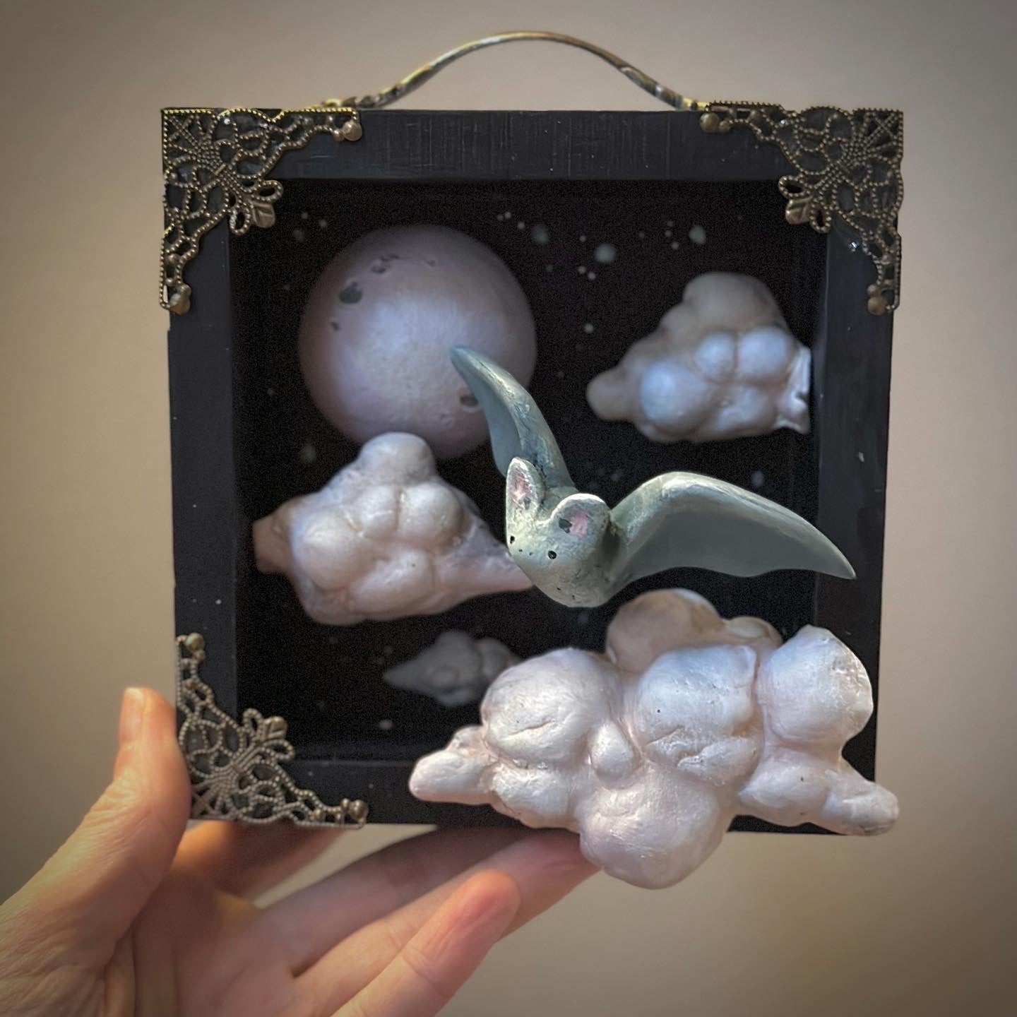 Night Watchman Bat 5x5 inch Story Box
