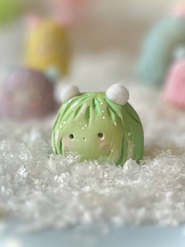 Preorder green Warm Fuzzy 1.25 inch figurine, art toy