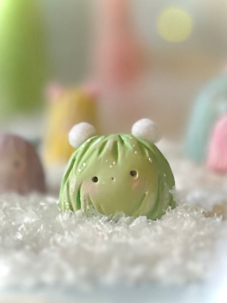 Preorder green Warm Fuzzy 1.25 inch figurine, art toy
