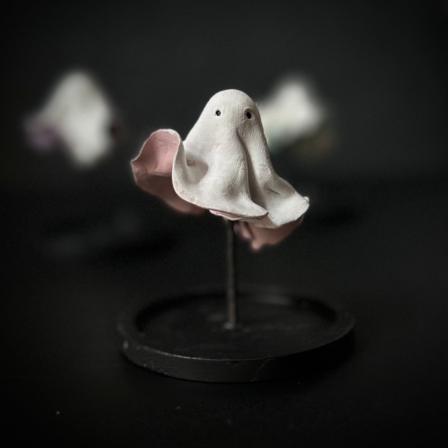 Sweet Spooks 4 inch glass Cloche, pink underskirt