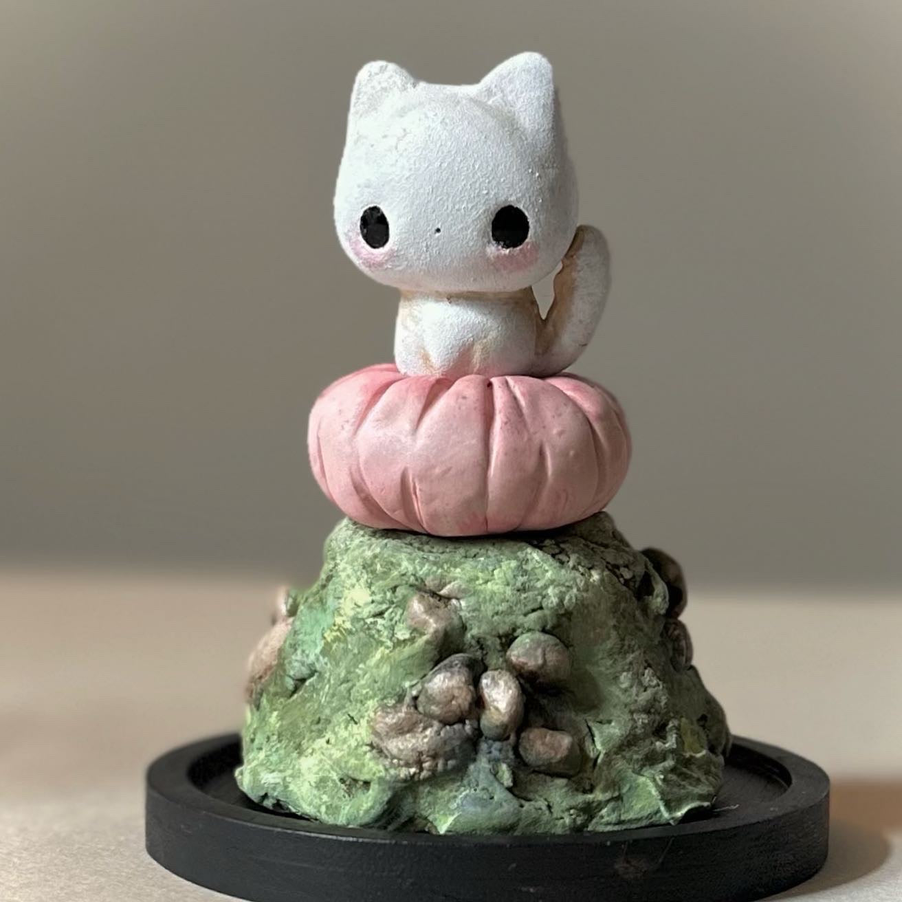 Ghost Kitten 6inch Glass Cloche