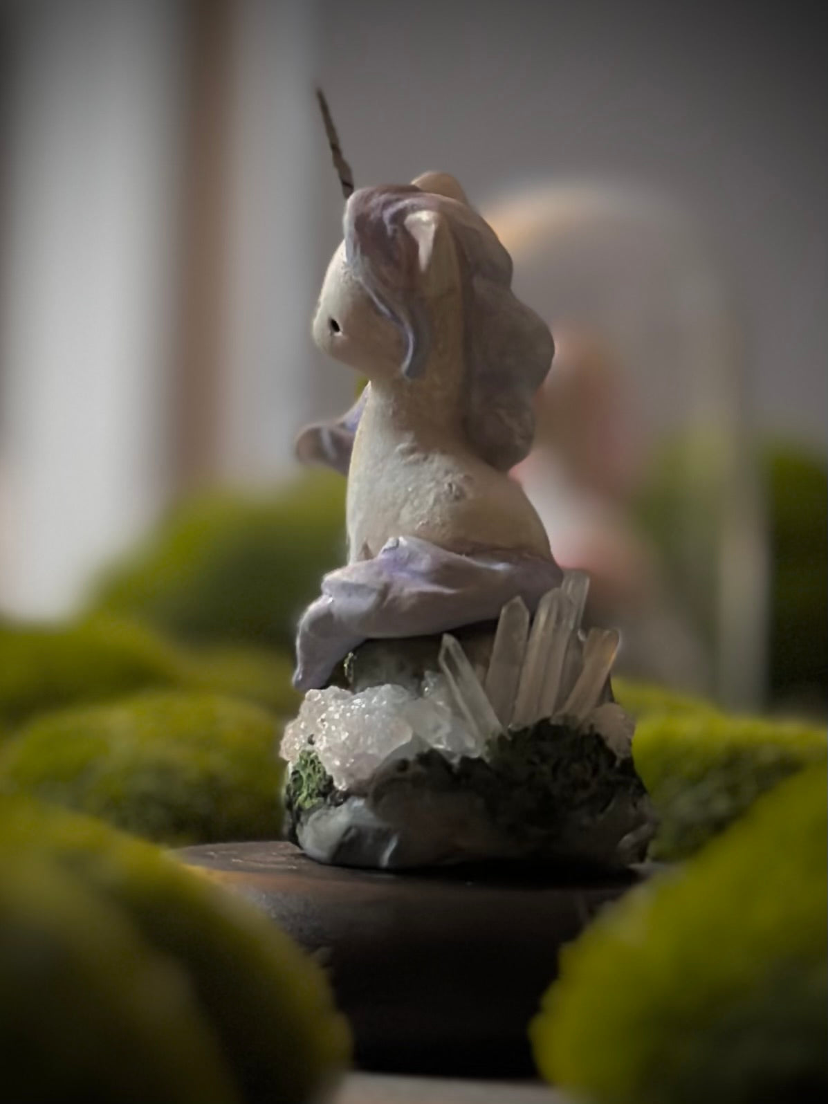 Lavender Caputed Unicorn 4 inch Glass Cloche