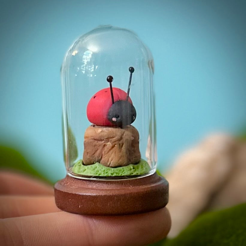 PREORDER Good Omens Lady Bug 1.5 inch glass cloche