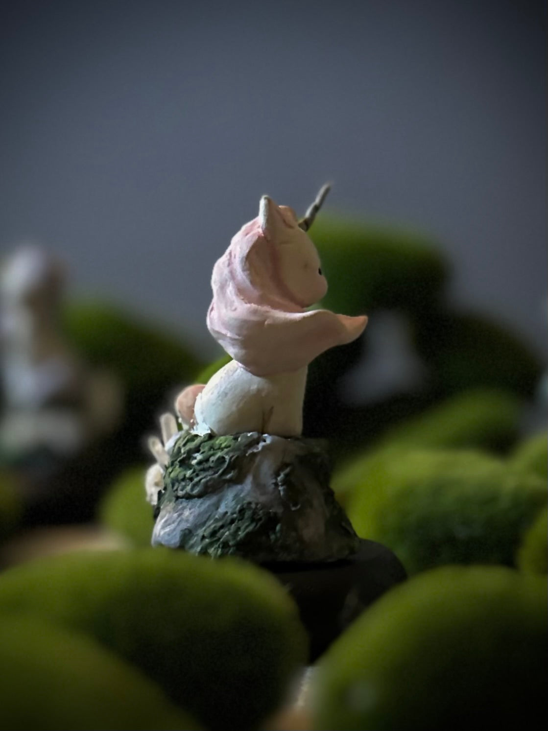 Pink Captured Unicorn 4 inch Glass Cloche
