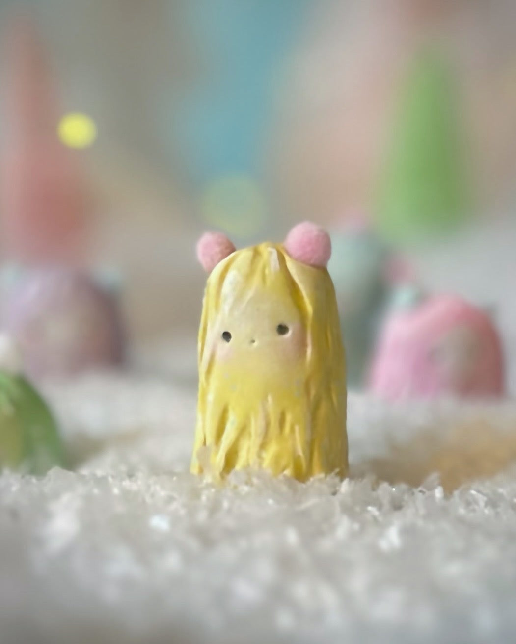 Preorder Tall Yellow Warm Fuzzy 1.5 inch figurine, art toy