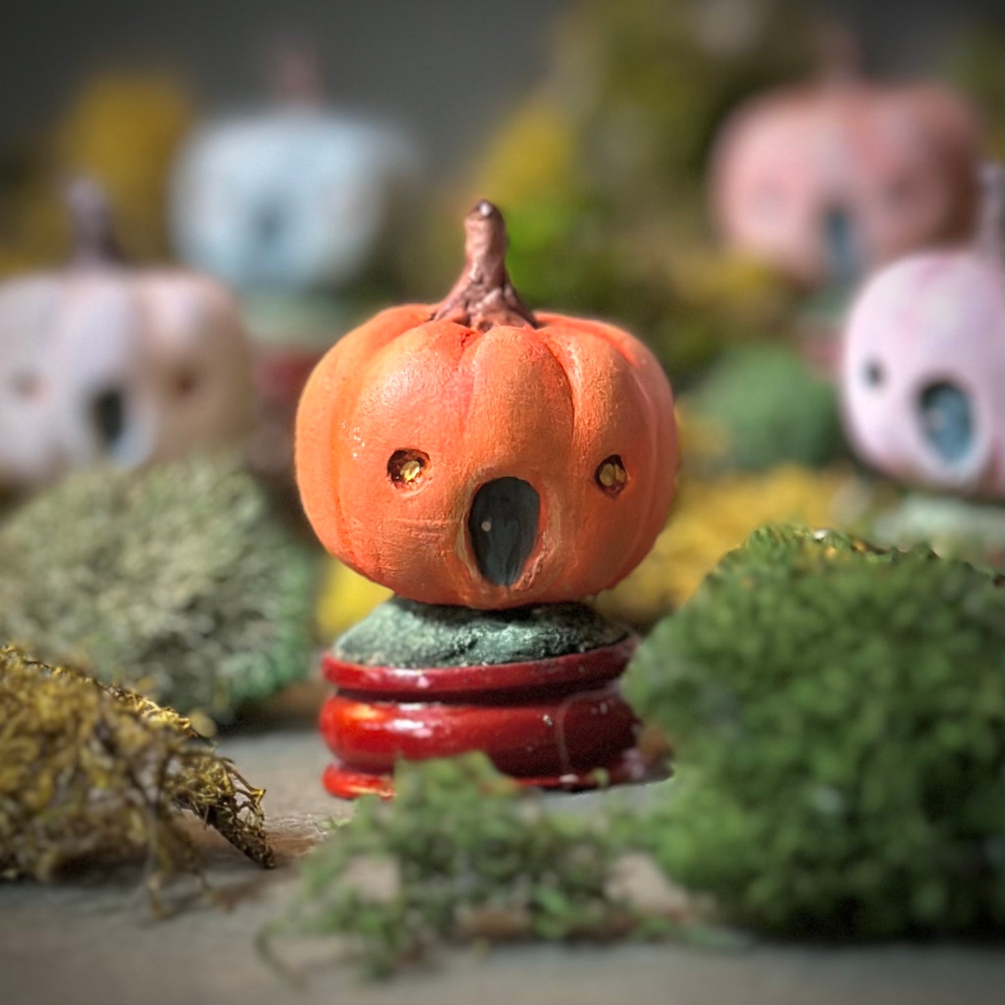 Orange Pumpkin House 2.5 inch figurine