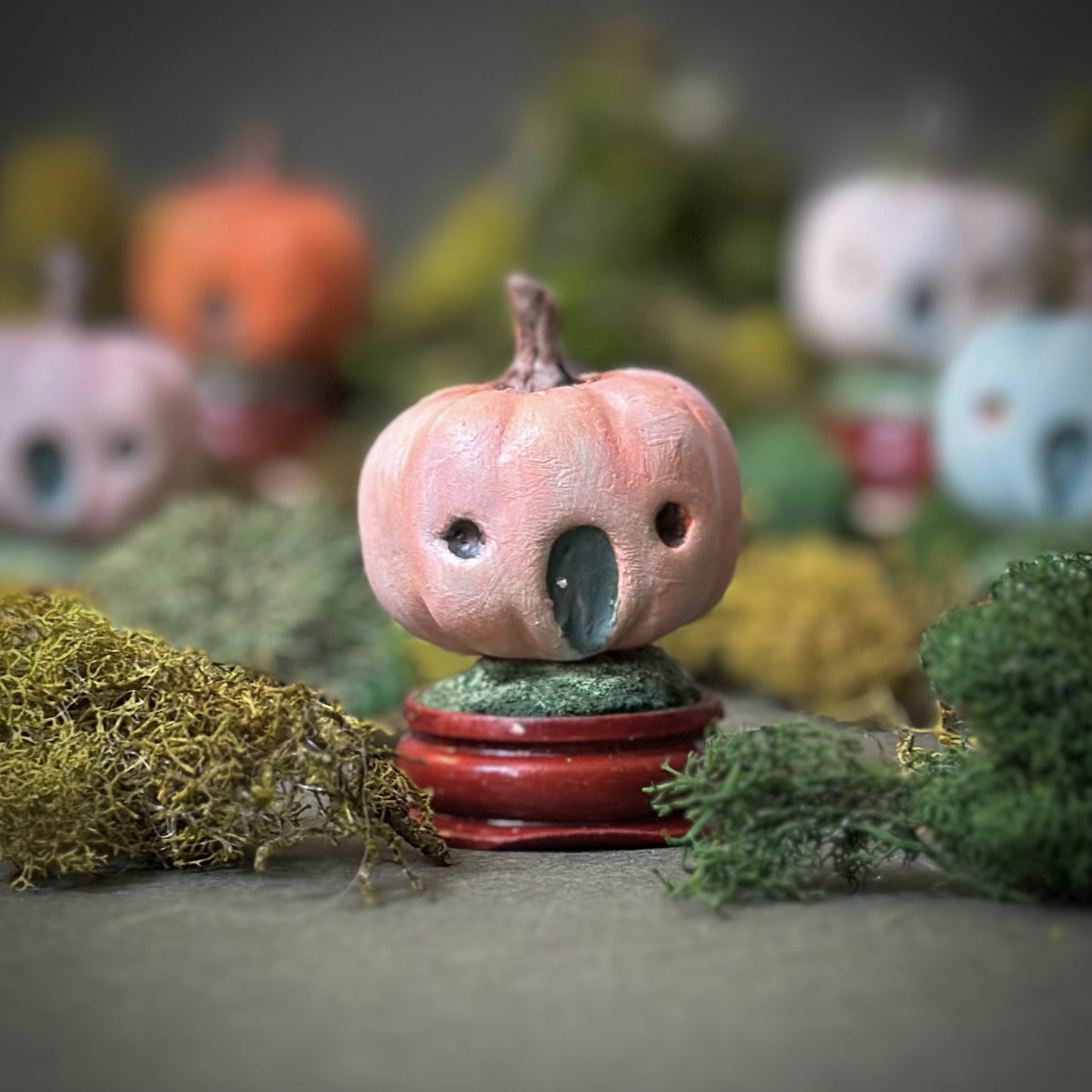 Light Peach Pumpkin House 2.5 inch figurine