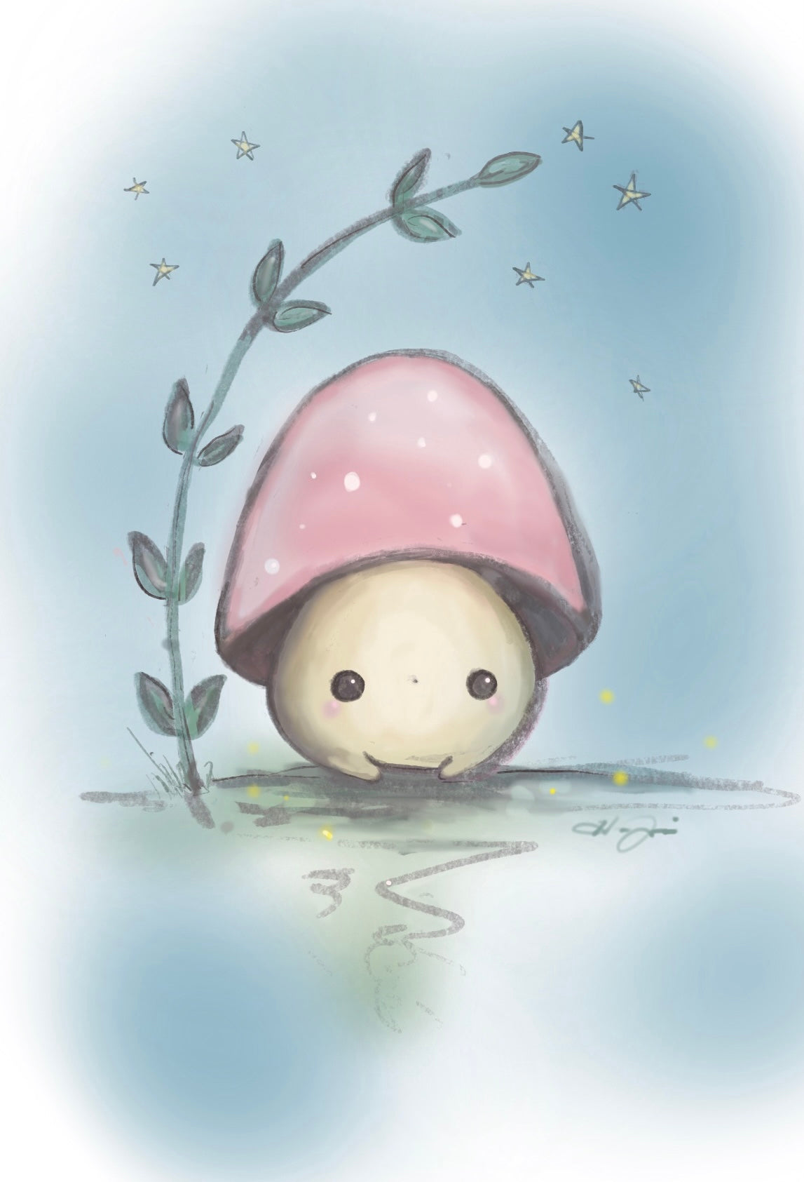 PRE ORDER 4x6 lil Mushie Art Print
