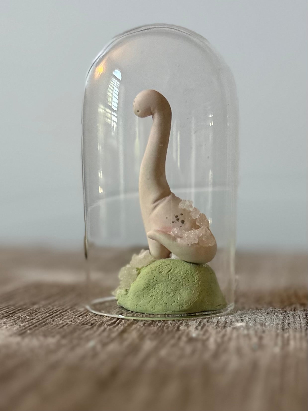 Crytal Keeper Dinos 2.5 inch figure in Glass Cloche