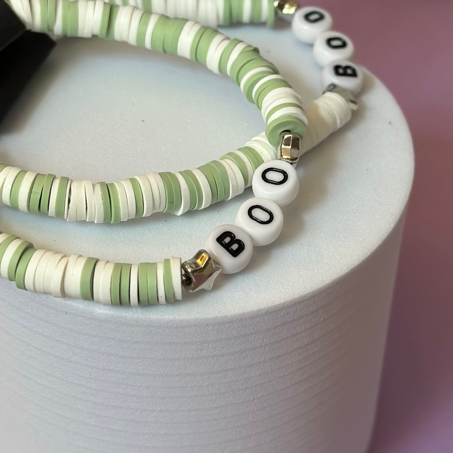 Boo Bracelets in Zombie Green and Bone White