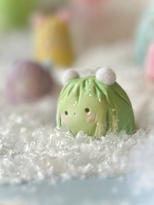 Preorder green Warm Fuzzy 1.25 inch figurine, art toy