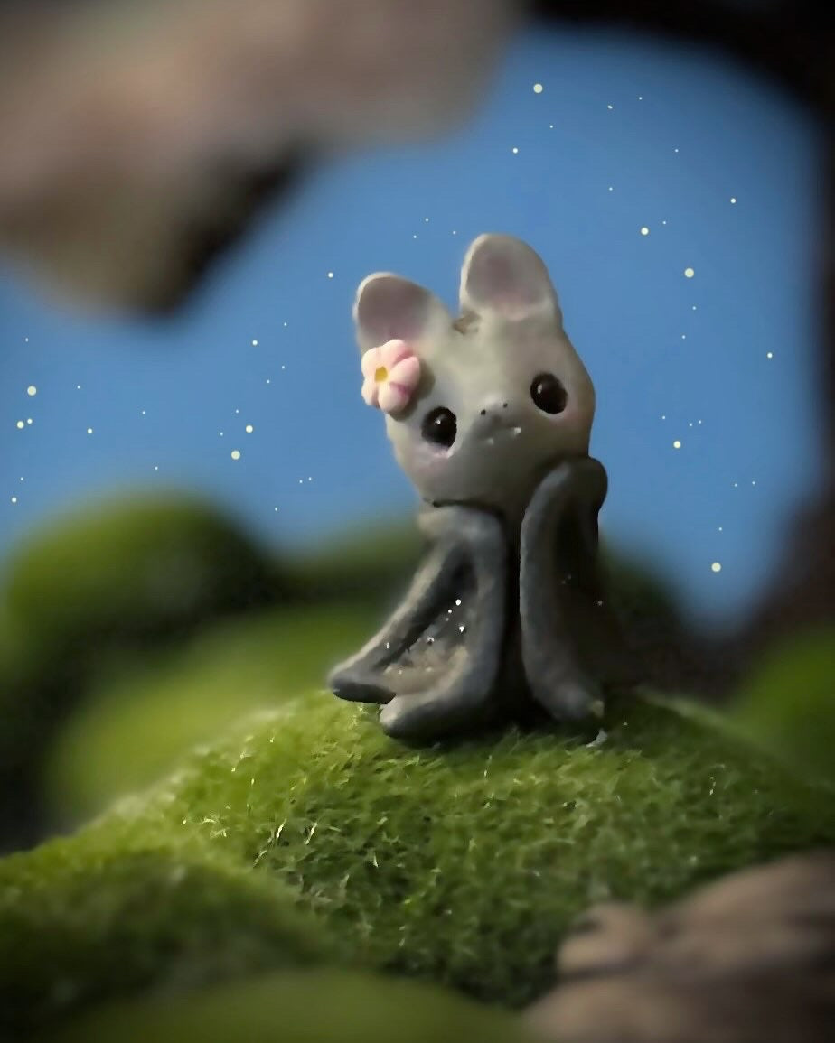 Preorder Cherry Blossom Bat 2 inch figurine, art toy