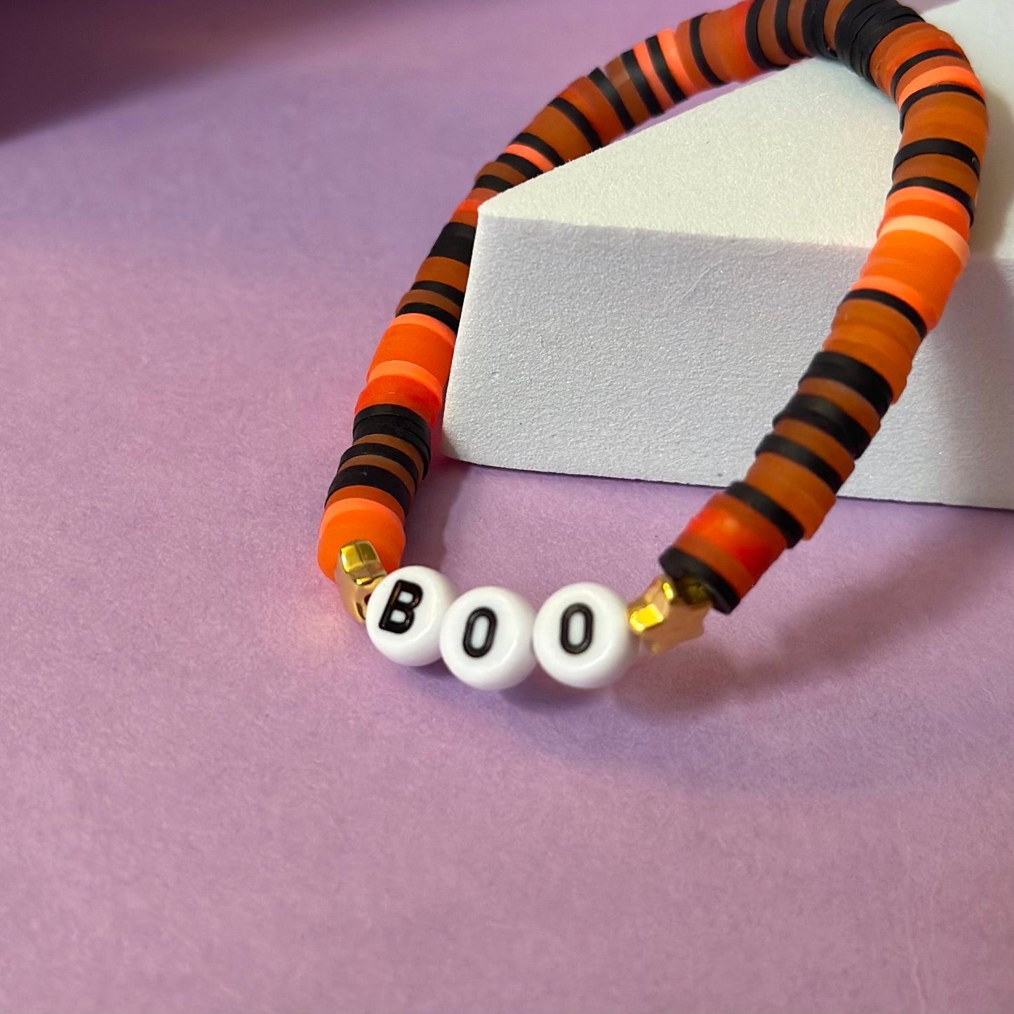Boo Bracelets in Jack o Lantern