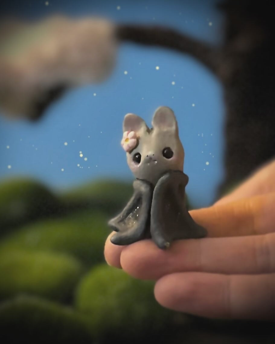 Preorder Cherry Blossom Bat 2 inch figurine, art toy