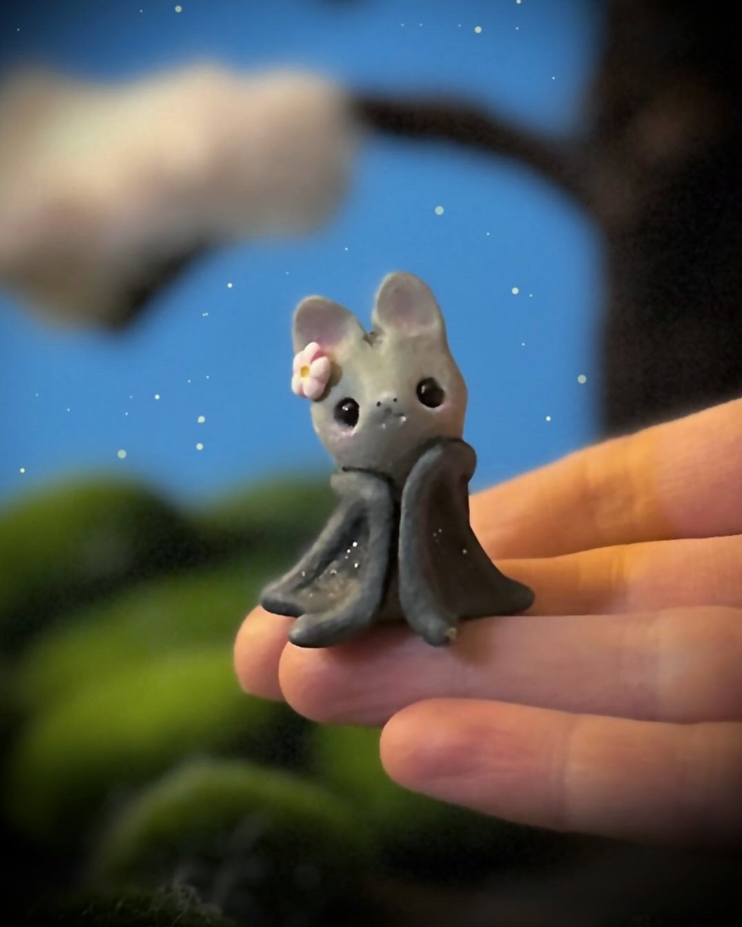 Preorder Cherry Blossom Bat 2 inch figurine, art toy