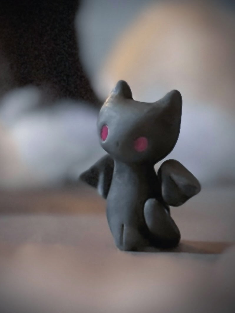 PREORDER Black Bat Cat 2 inch resin Art toy, Figurine