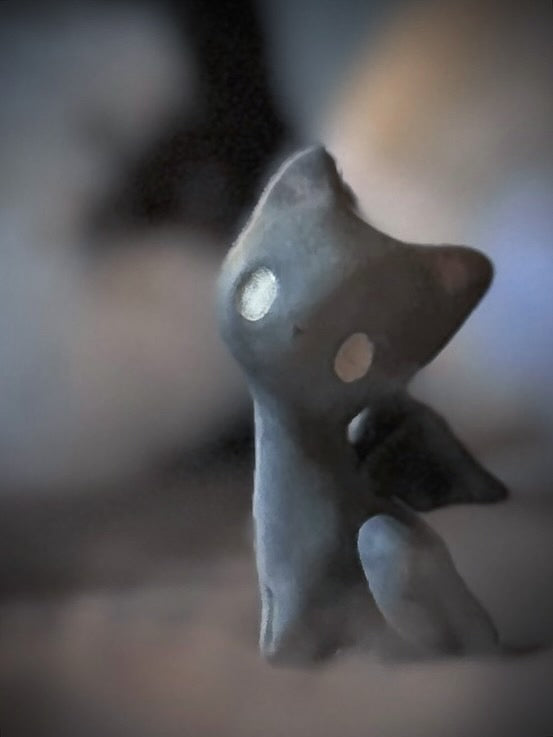 PREORDER Grey Bat Cat 2 inch resin Art toy, Figurine