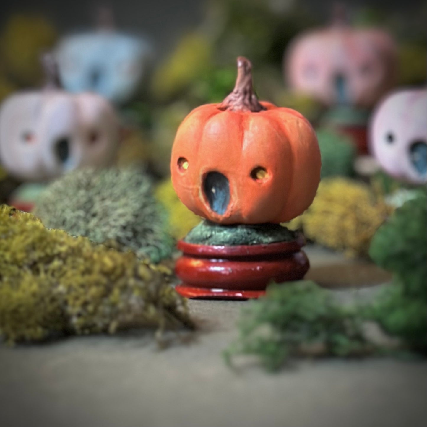 Orange Pumpkin House 2.5 inch figurine