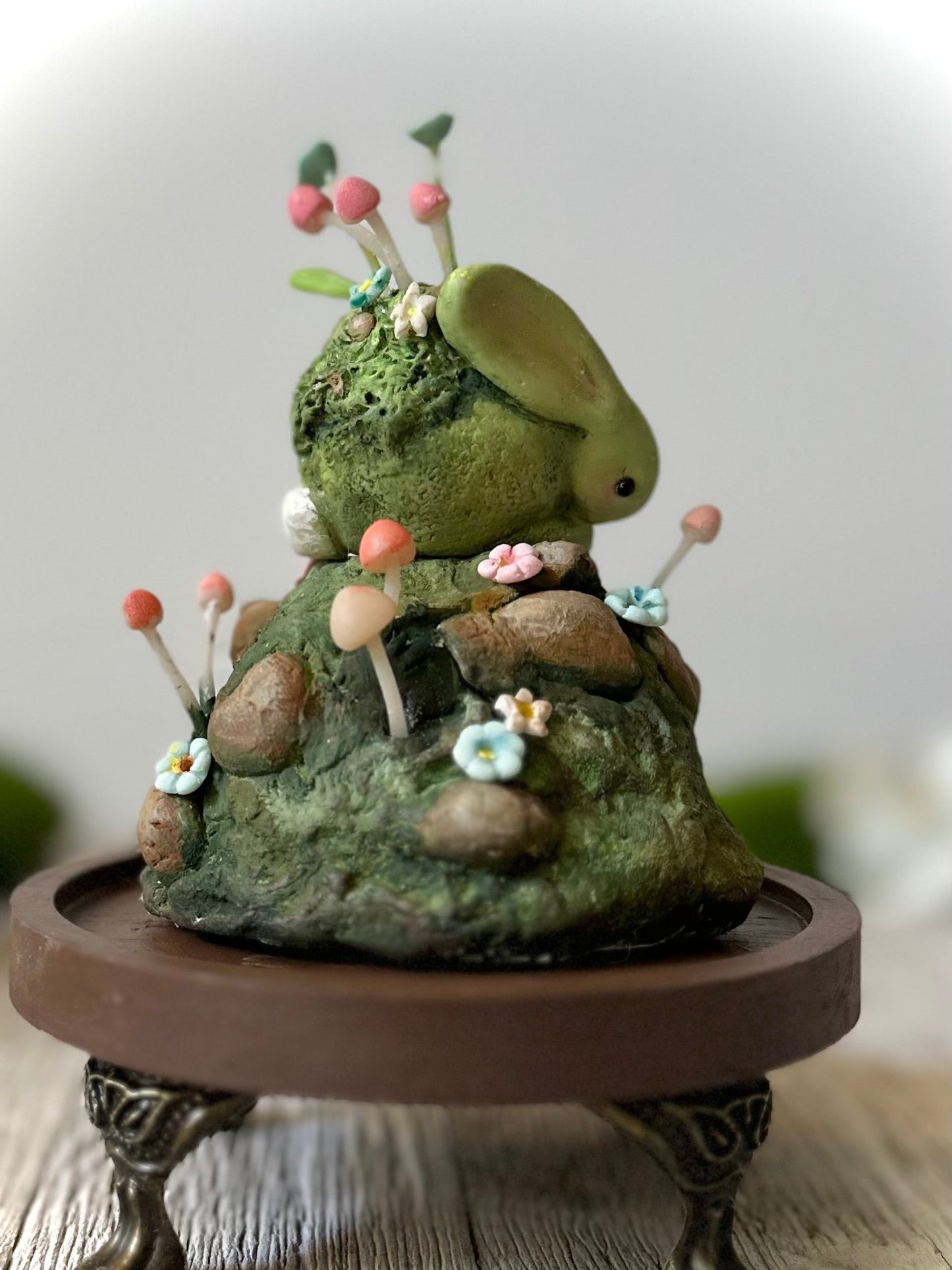 PRE ORDER The Moss Hare 6inch Glass Cloche