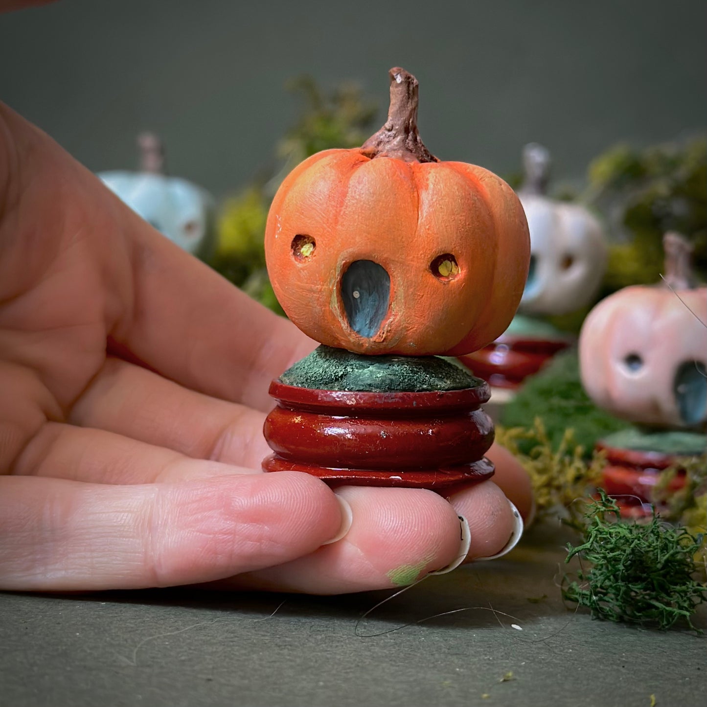 Orange Pumpkin House 2.5 inch figurine