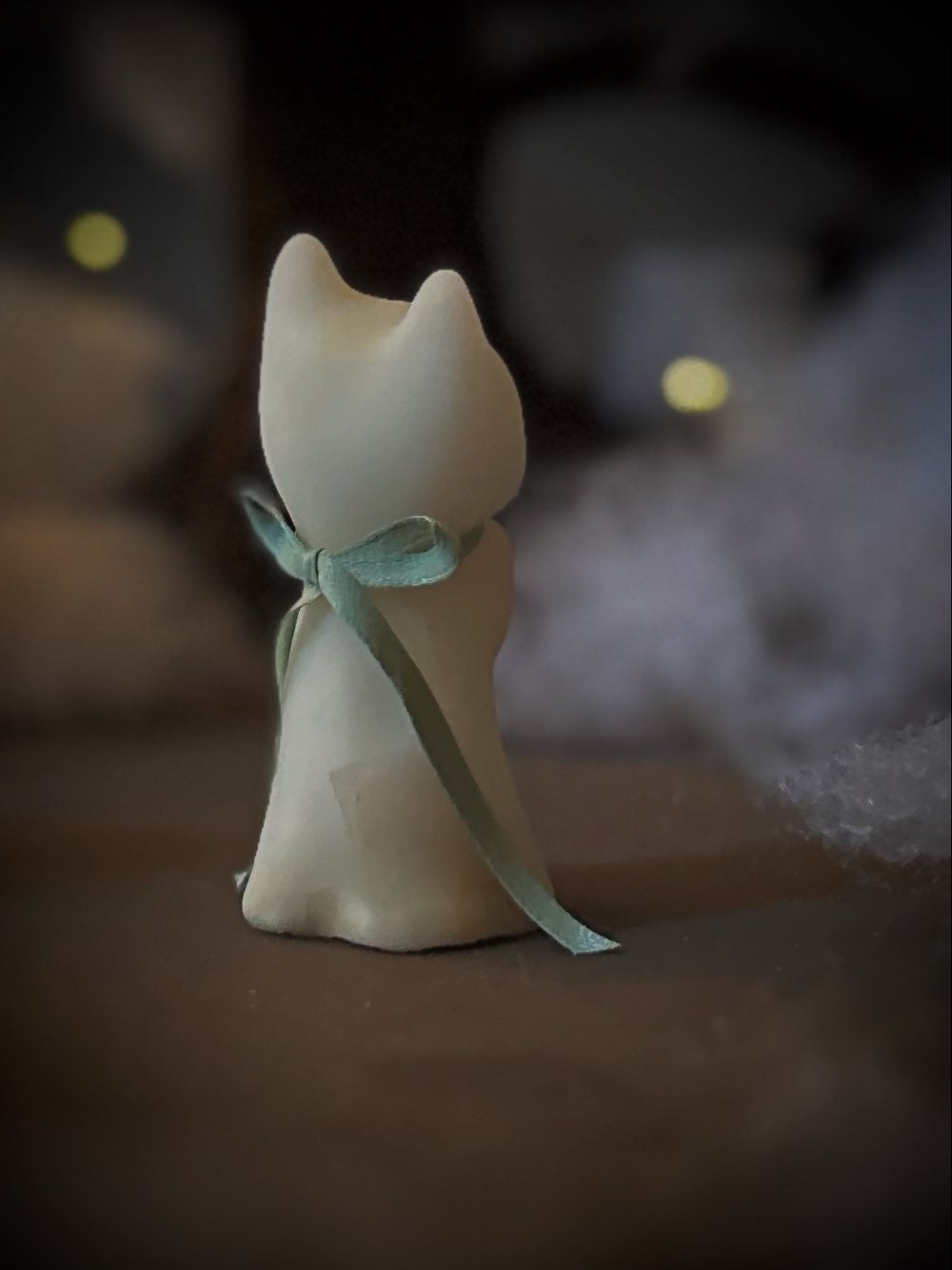 PREORDER White Ghost Kitten 3 inch resin figurine, art toy