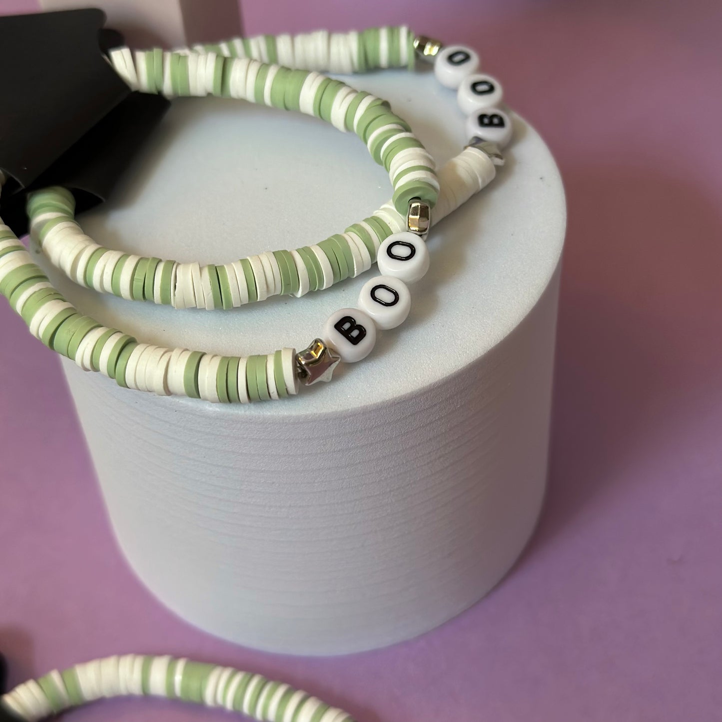 Boo Bracelets in Zombie Green and Bone White