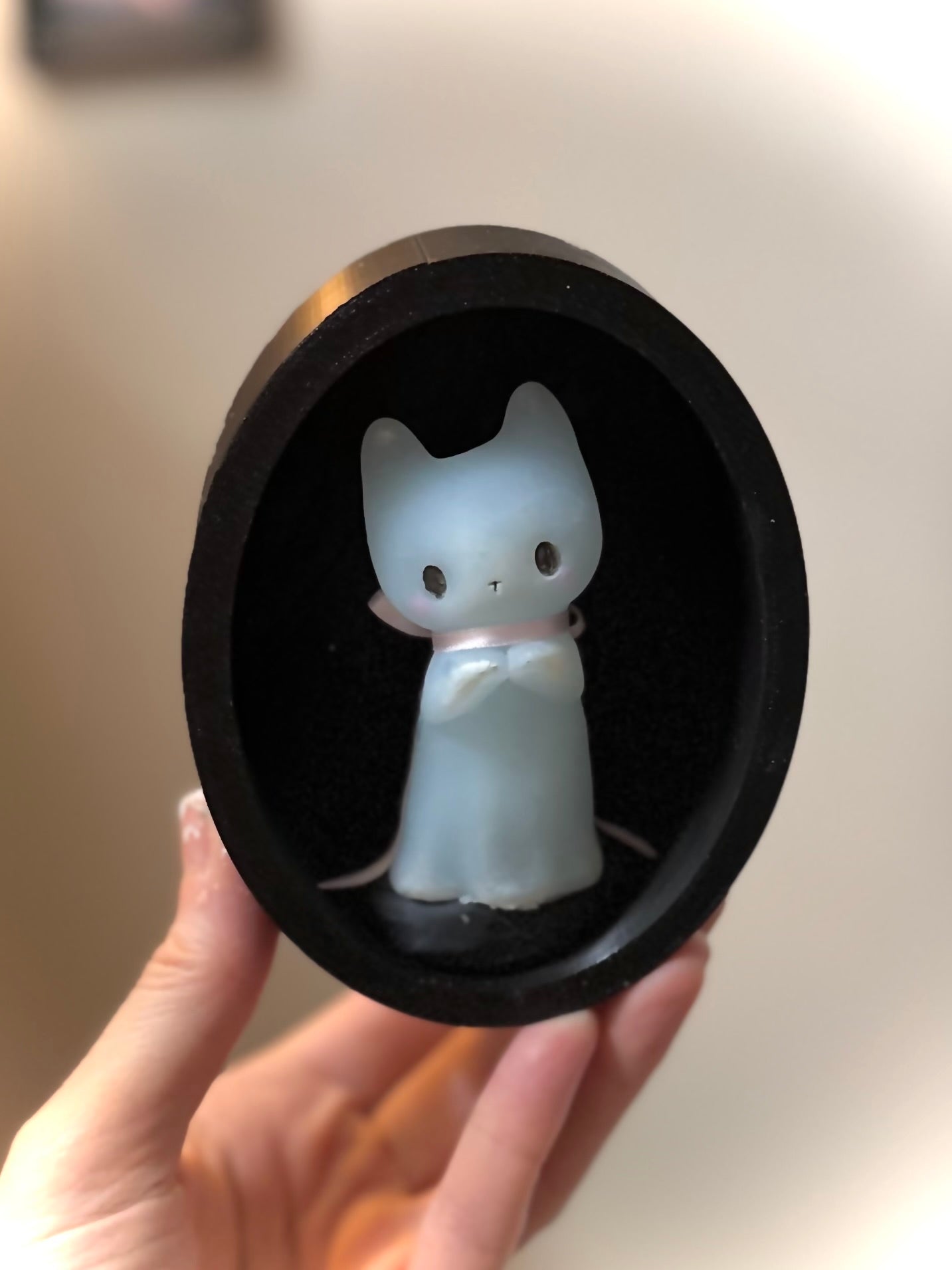 PREORDER Light Blue Ghost Kitten 3 inch resin figurine, art toy
