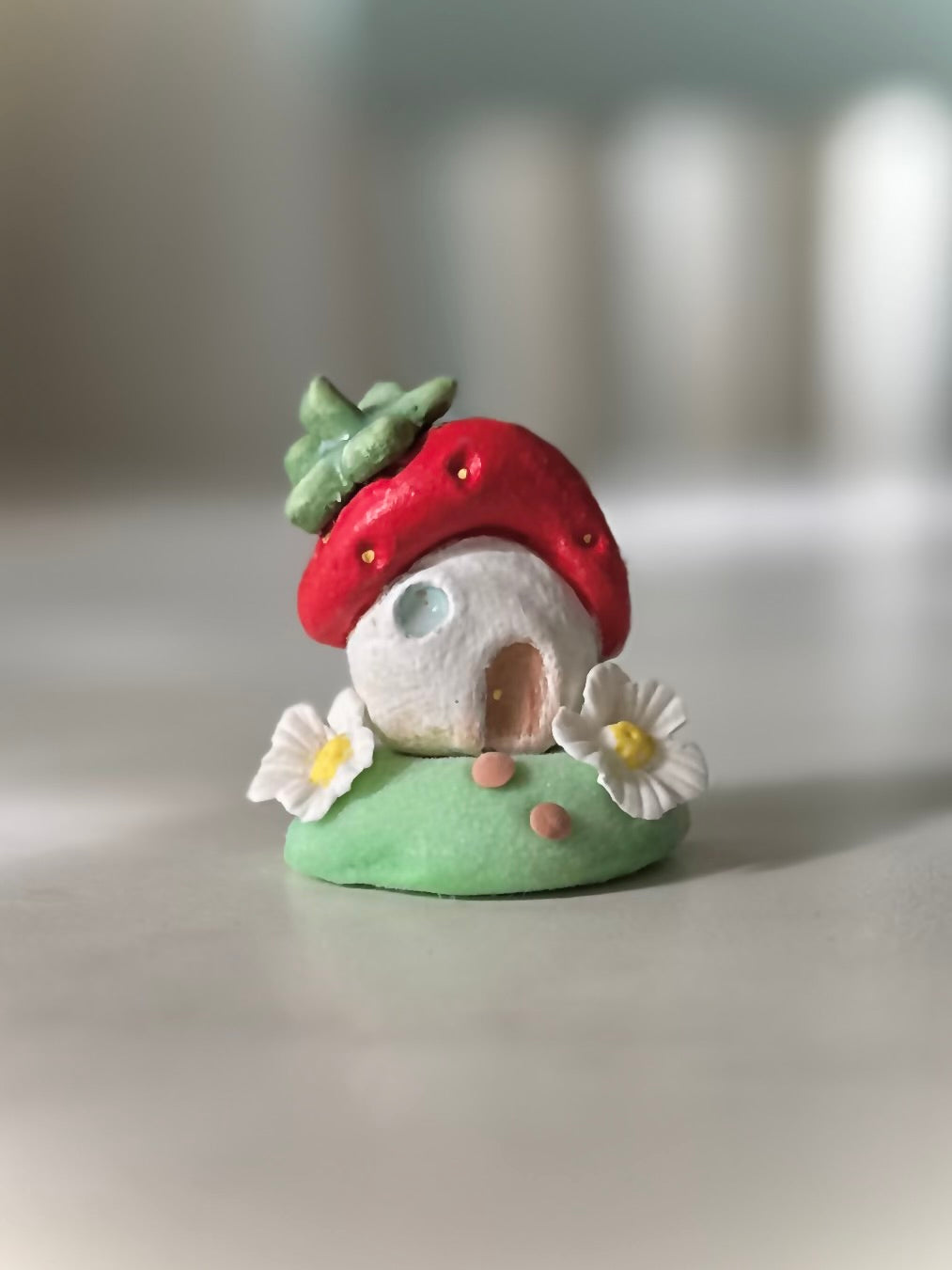 Red Strawberry House, 2 inch figurine