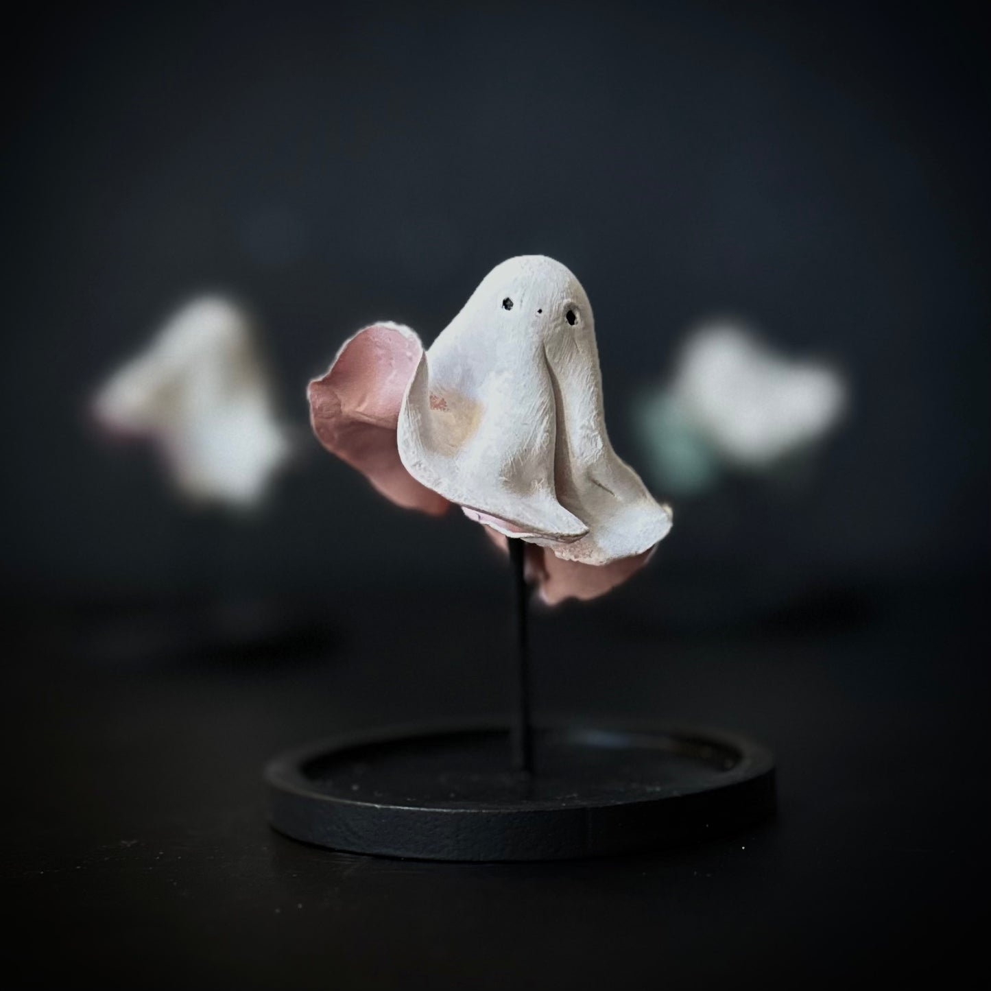 Sweet Spooks 4 inch glass Cloche, pink underskirt