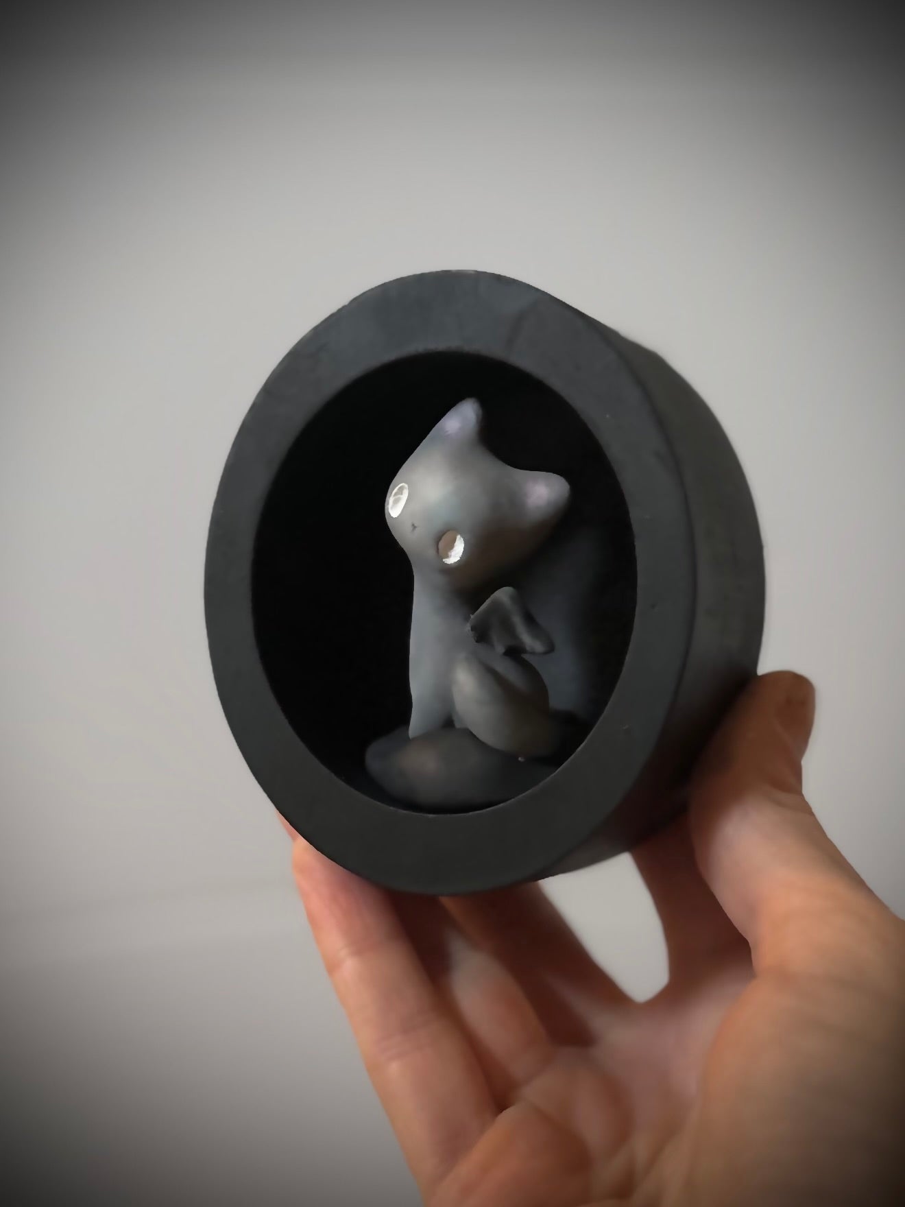 PREORDER Grey Bat Cat 2 inch resin Art toy, Figurine
